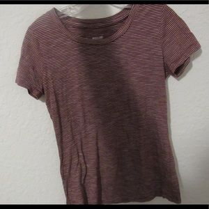 Maroon-White Striped Tee